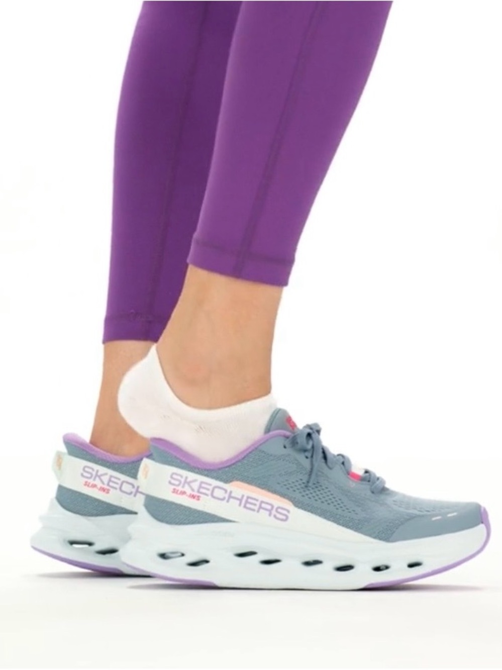NWT Skechers Women's Gray & Pink Max Cushioning Glide-Step Slip-Ins Size 8 - Picture 7 of 10